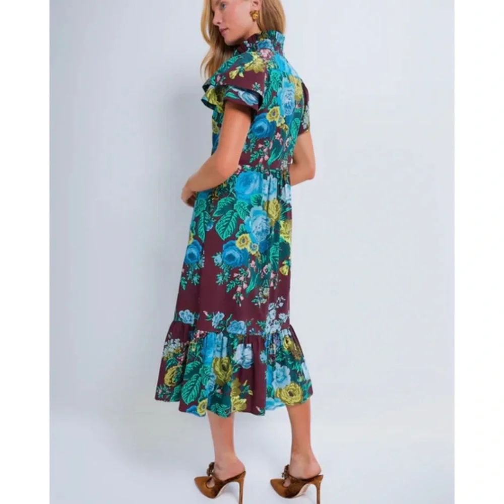 TUCKERNUCK Oxblood Verdant Floral Alice midi  Dress NEW - Picture 5 of 13